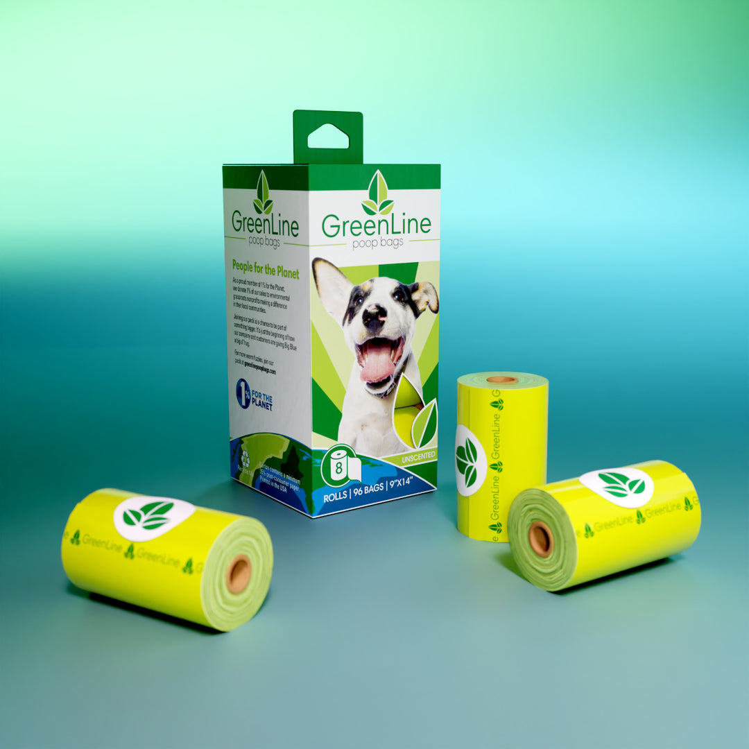 GreenLine Biodegradable Dog Poop Bags - 8 Rolls 🌱🐶