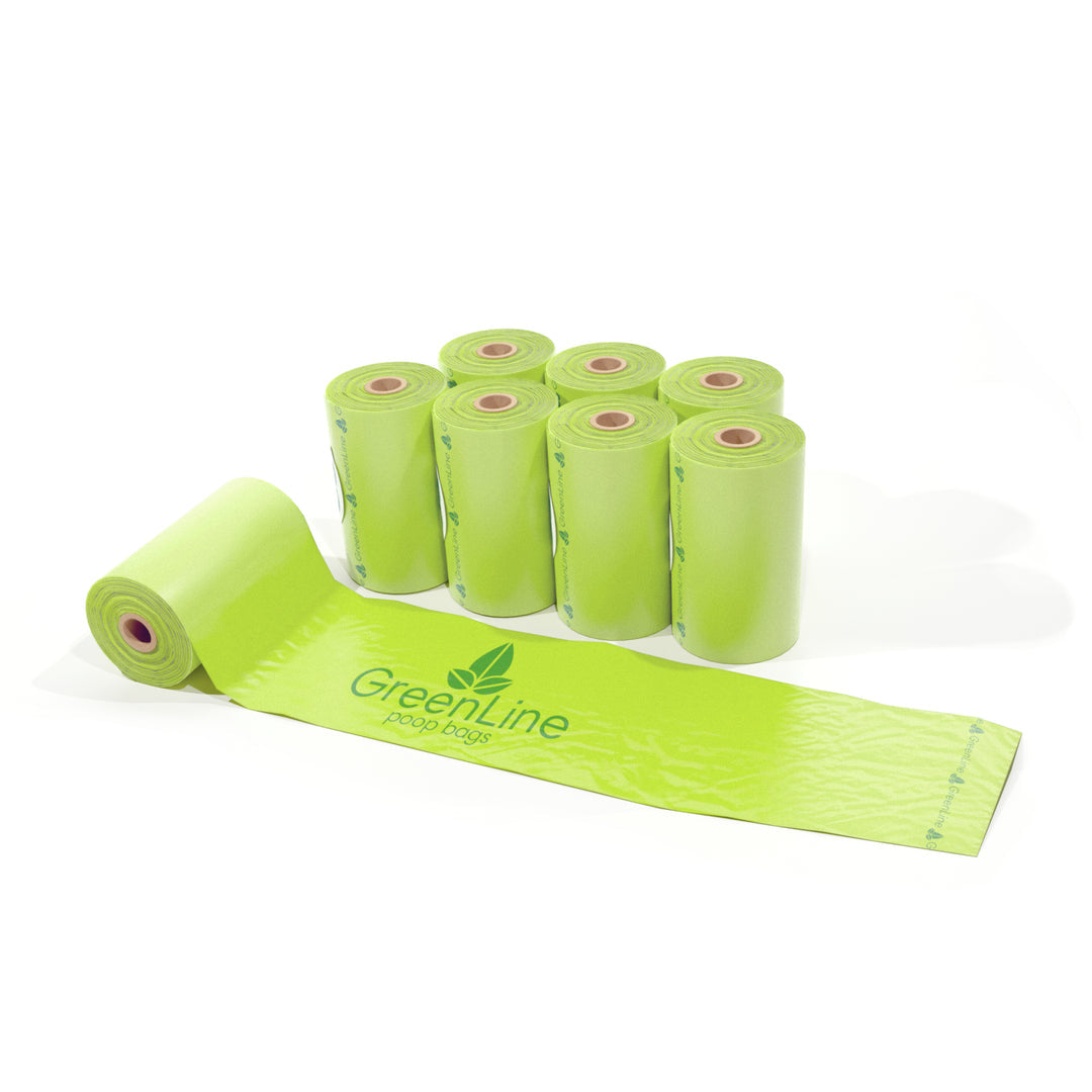 GreenLine Biodegradable Dog Poop Bags - 8 Rolls 🌱🐶